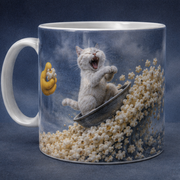 Laughing Cat: Popcorn Wave — Ceramic Mug — front view