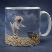Laughing Cat: Popcorn Wave — Ceramic Mug — true back or opposite-side view