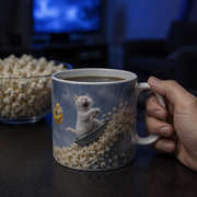 Laughing Cat: Popcorn Wave — Ceramic Mug — adult lifestyle view