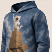 Laughing Cat: Box Stack Victory — AOP Hoodie — print detail