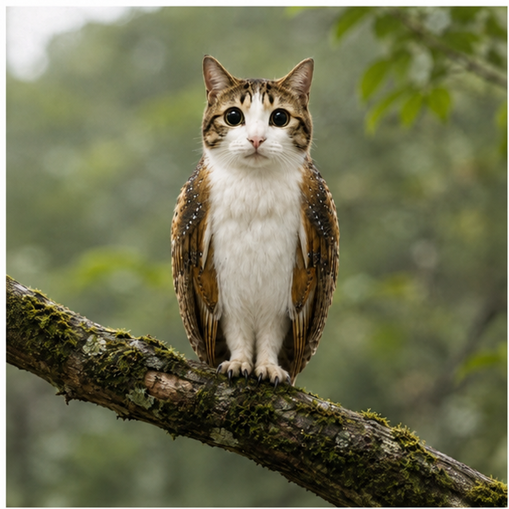 Original Branch Stare — Meowl Art Print — front view