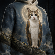 Moon Halo Watch After Hours — Meowl AOP Hoodie — print detail