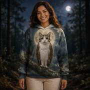 Moon Halo Watch After Hours — Meowl AOP Hoodie — lifestyle view
