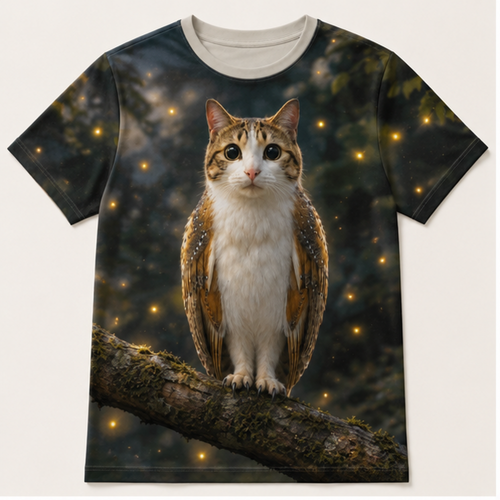Firefly Orbit: Firefly Wingbeat — Meowl AOP T-Shirt — front view