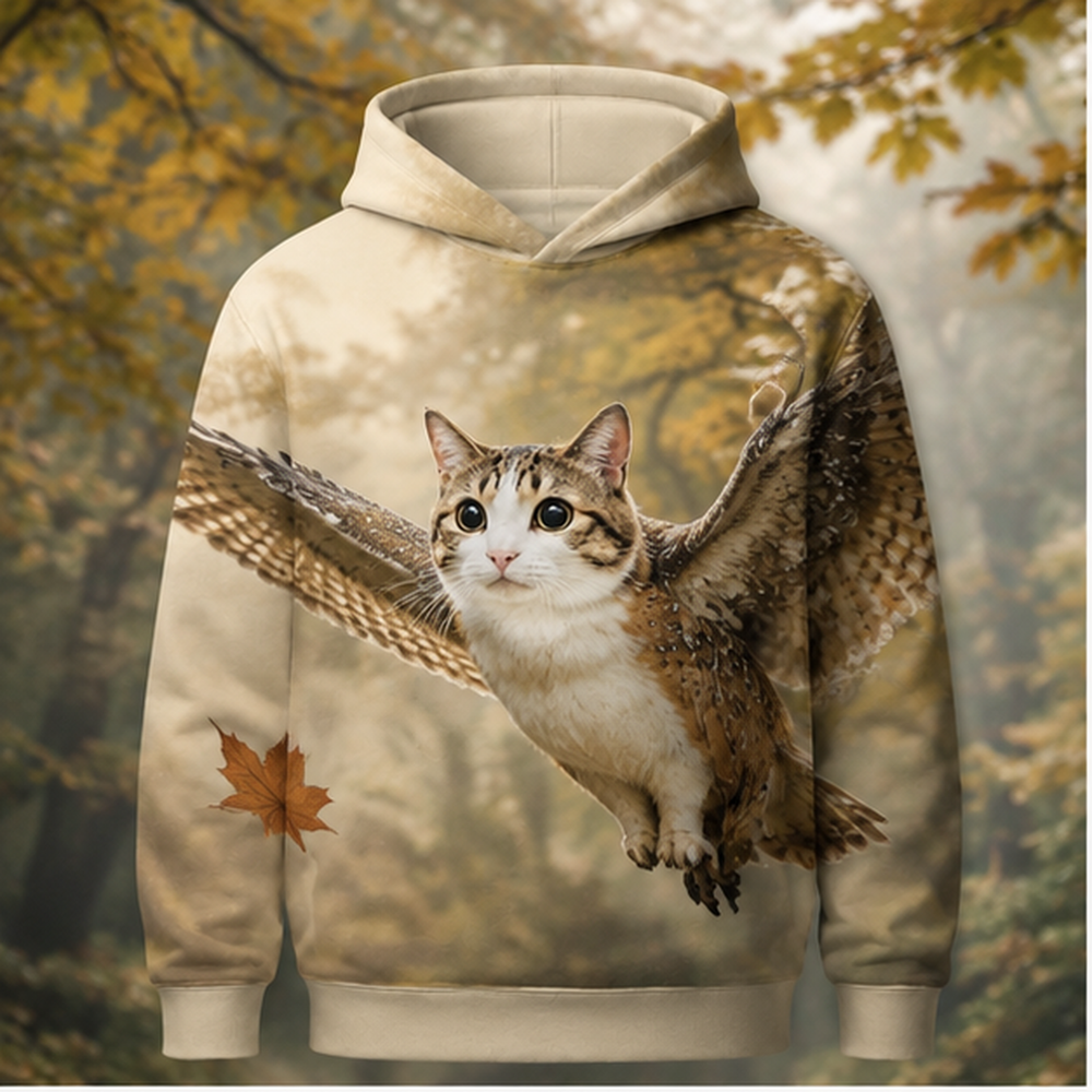 Maple Glide After Hours — Meowl AOP Hoodie — front view