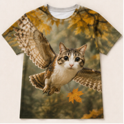 Maple Glide — Meowl AOP T-Shirt — front view