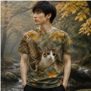 Maple Glide — Meowl AOP T-Shirt — lifestyle view