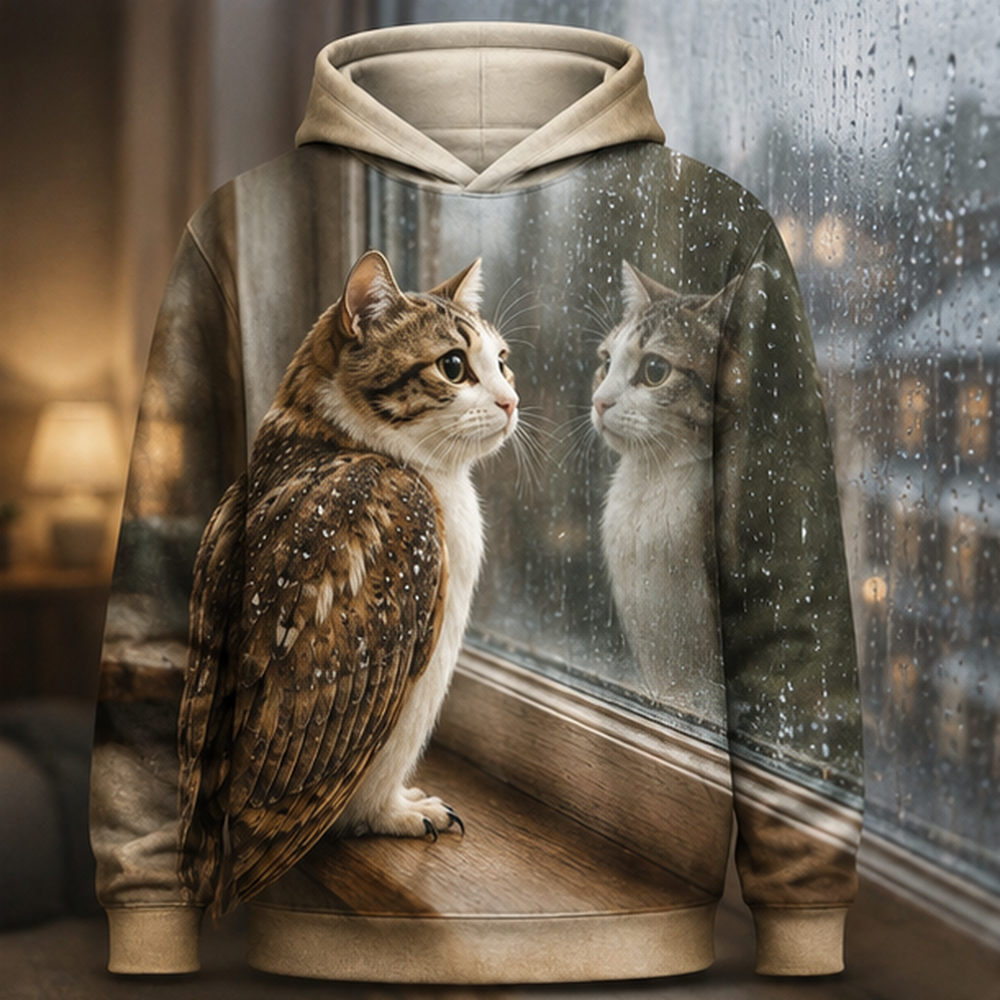 Rain Window Watch After Hours — Meowl AOP Hoodie — front view