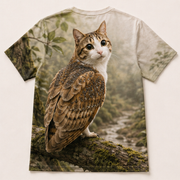 Needle Drop Listener — Meowl AOP T-Shirt — true back or opposite-side view