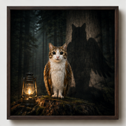 Camp Lantern Shadow — Meowl Art Print — true back or opposite-side view