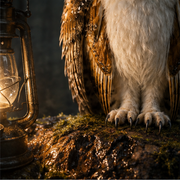 Camp Lantern Shadow — Meowl Art Print — print detail