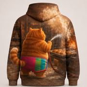 Rainbow Shorts Adventure Cat — Bakery Flour Cloud Story-Back All-Over Hoodie — true back or opposite-side view