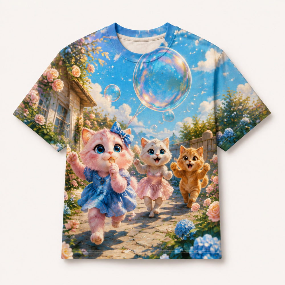 Blue Ribbon Bubble Vintage T-Shirt single front view — The Fluffy Fam