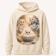 Flour Cloud Pullover Hoodie single front view — The Fluffy Fam