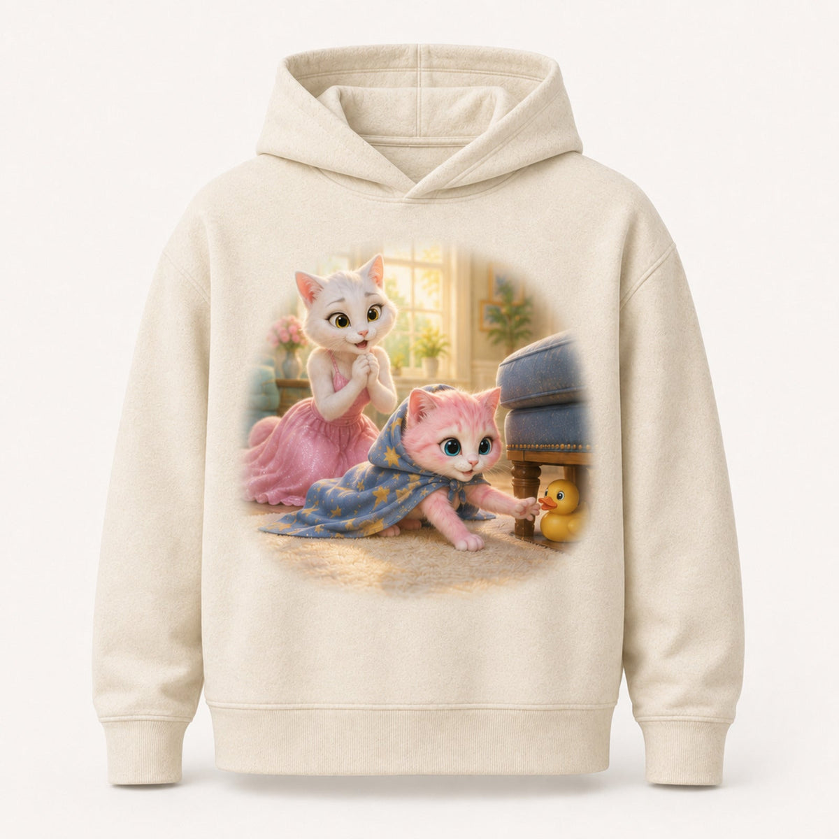 Blanket Cape Rescue Pullover Hoodie single front view — The Fluffy Fam