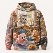 Grandma's Yarn Weather Pullover Hoodie single front view — The Fluffy Fam