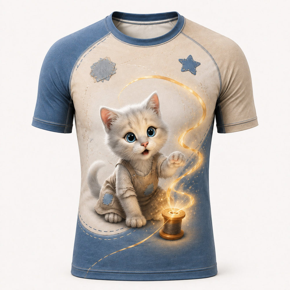 Patchwork Wish Short-Sleeve Compression Shirt single front view — The Fluffy Fam