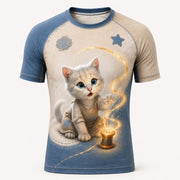 Patchwork Wish Short-Sleeve Compression Shirt single front view — The Fluffy Fam