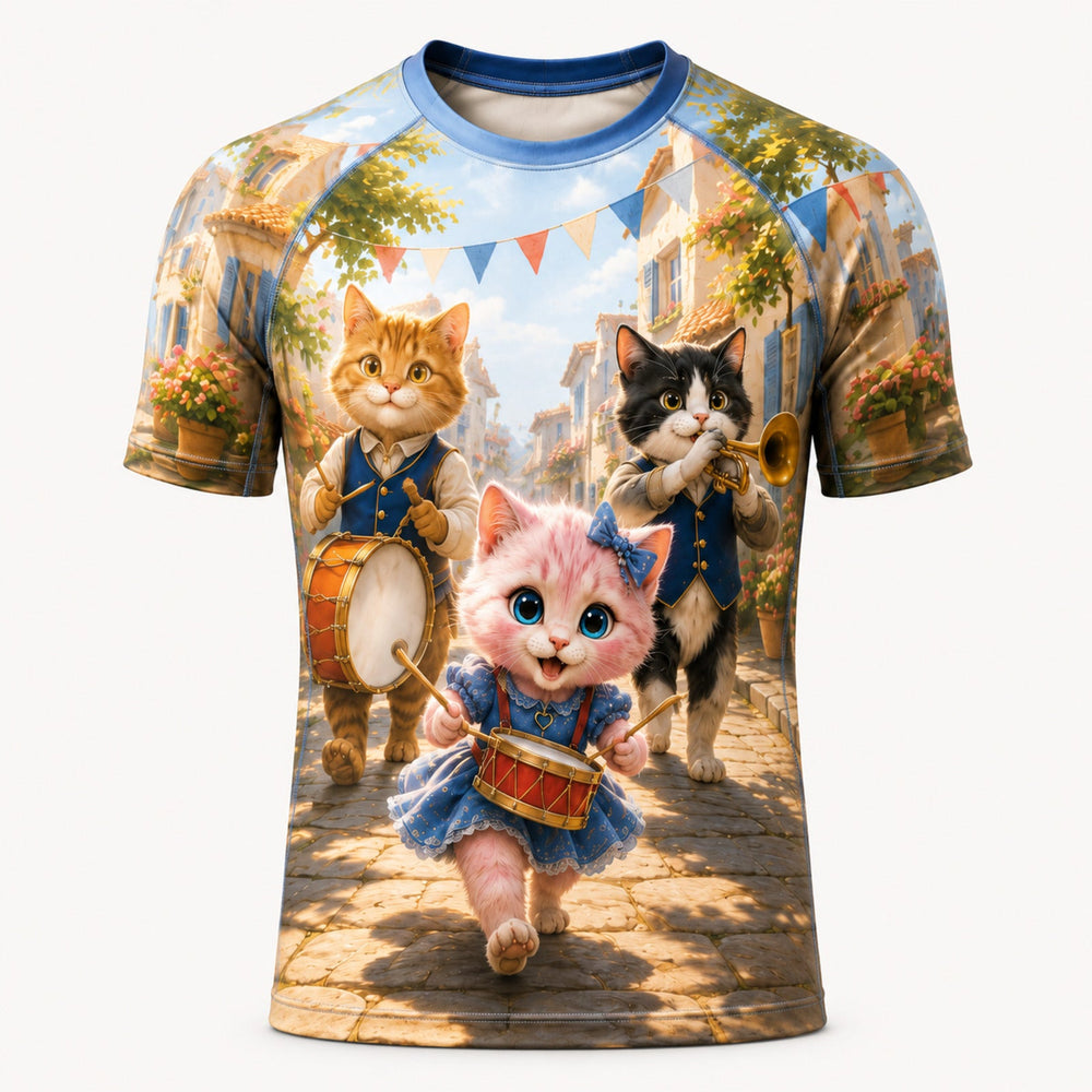 Parade Drum Team Short-Sleeve Compression Shirt single front view — The Fluffy Fam