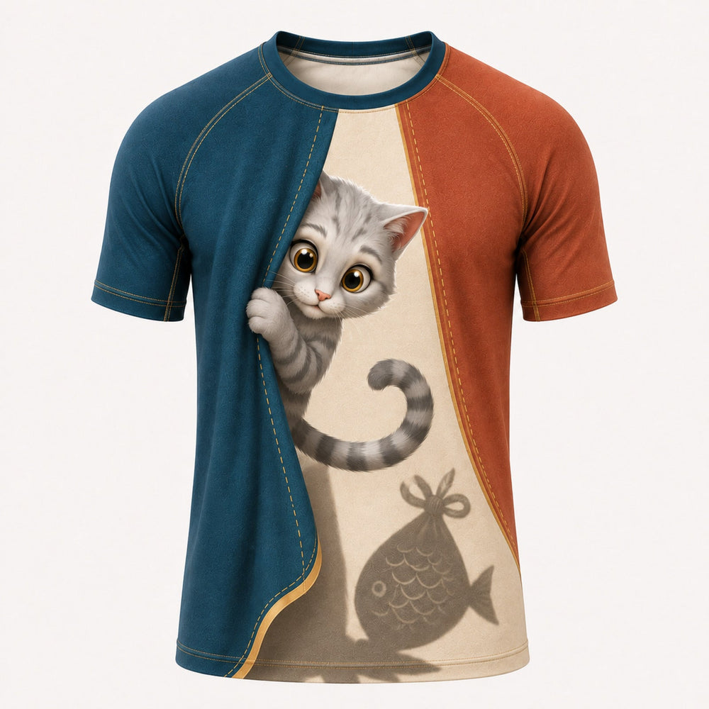 The Tell-Tail Shadow Short-Sleeve Compression Shirt single front view — The Fluffy Fam