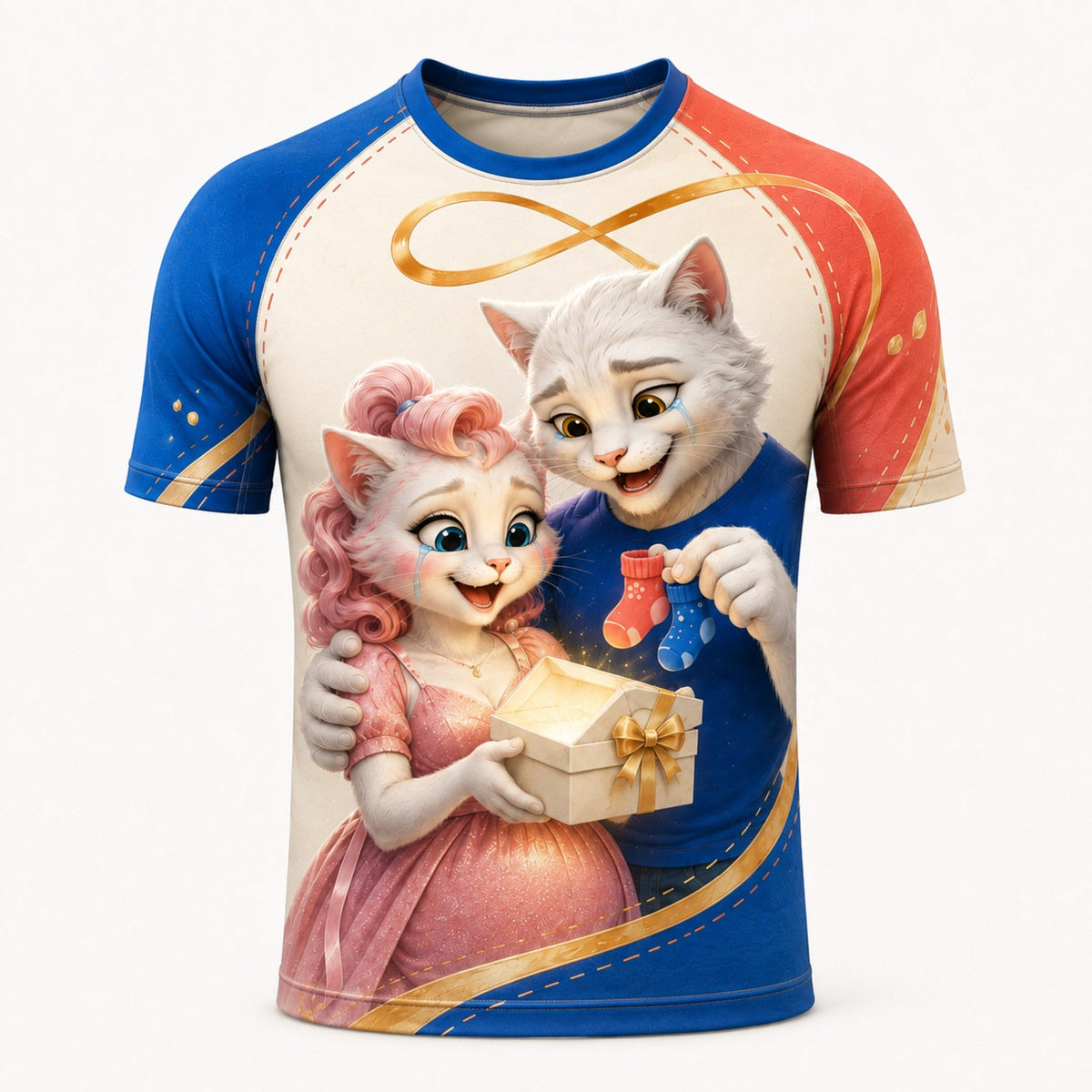 Tiny Socks Surprise Short-Sleeve Compression Shirt single front view — The Fluffy Fam