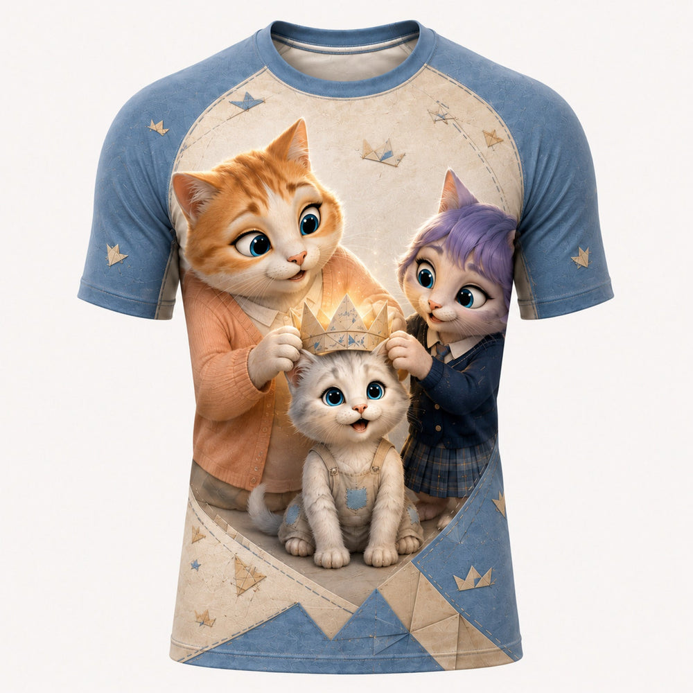 Paper Crown Gift Short-Sleeve Compression Shirt single front view — The Fluffy Fam