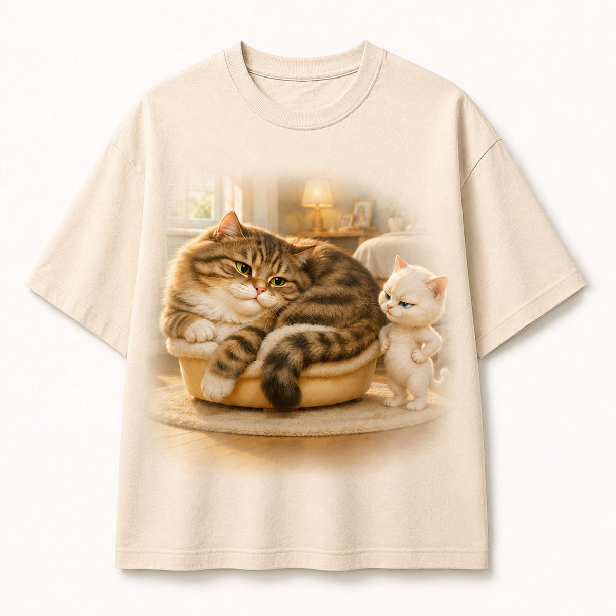 Tiny Bed Takeover Vintage T-Shirt single front view — The Fluffy Fam
