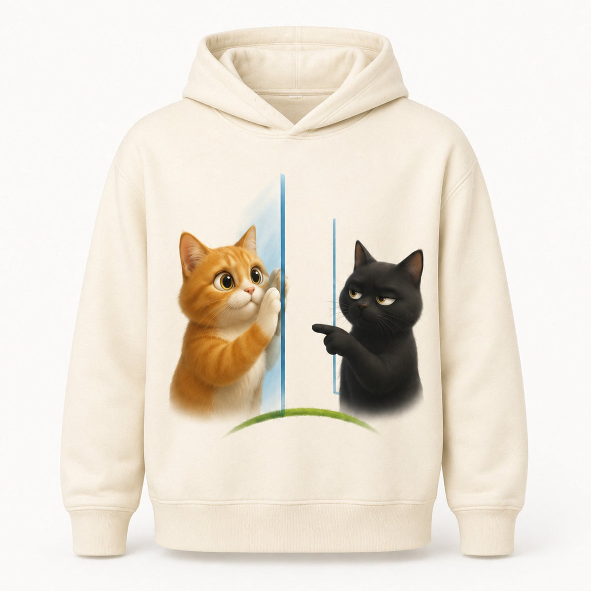 Glass Door Debate Pullover Hoodie single front view — The Fluffy Fam