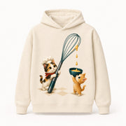 Tiny Chef, Giant Whisk Pullover Hoodie single front view — The Fluffy Fam