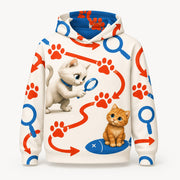 Pawprint Evidence Loop Pullover Hoodie single front view — The Fluffy Fam