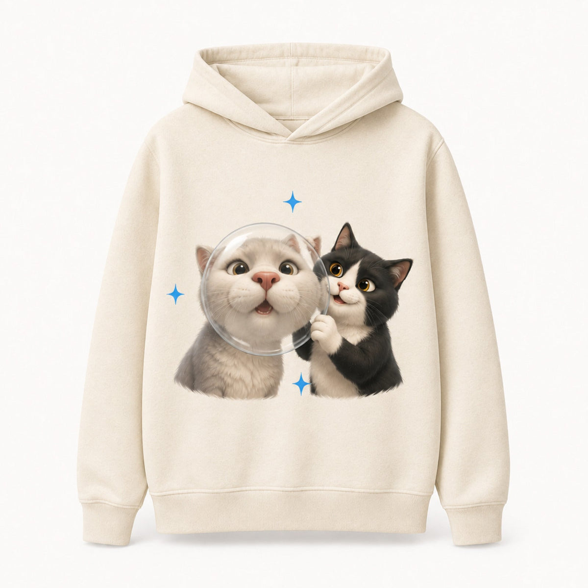 Glass-Face Magnifier Pullover Hoodie single front view — The Fluffy Fam