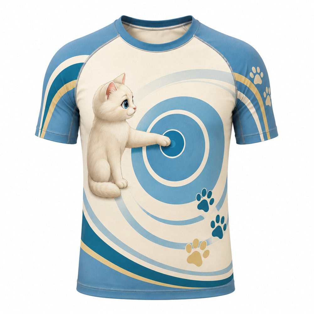 Ripple Tap Test Short-Sleeve Compression Shirt single front view — The Fluffy Fam