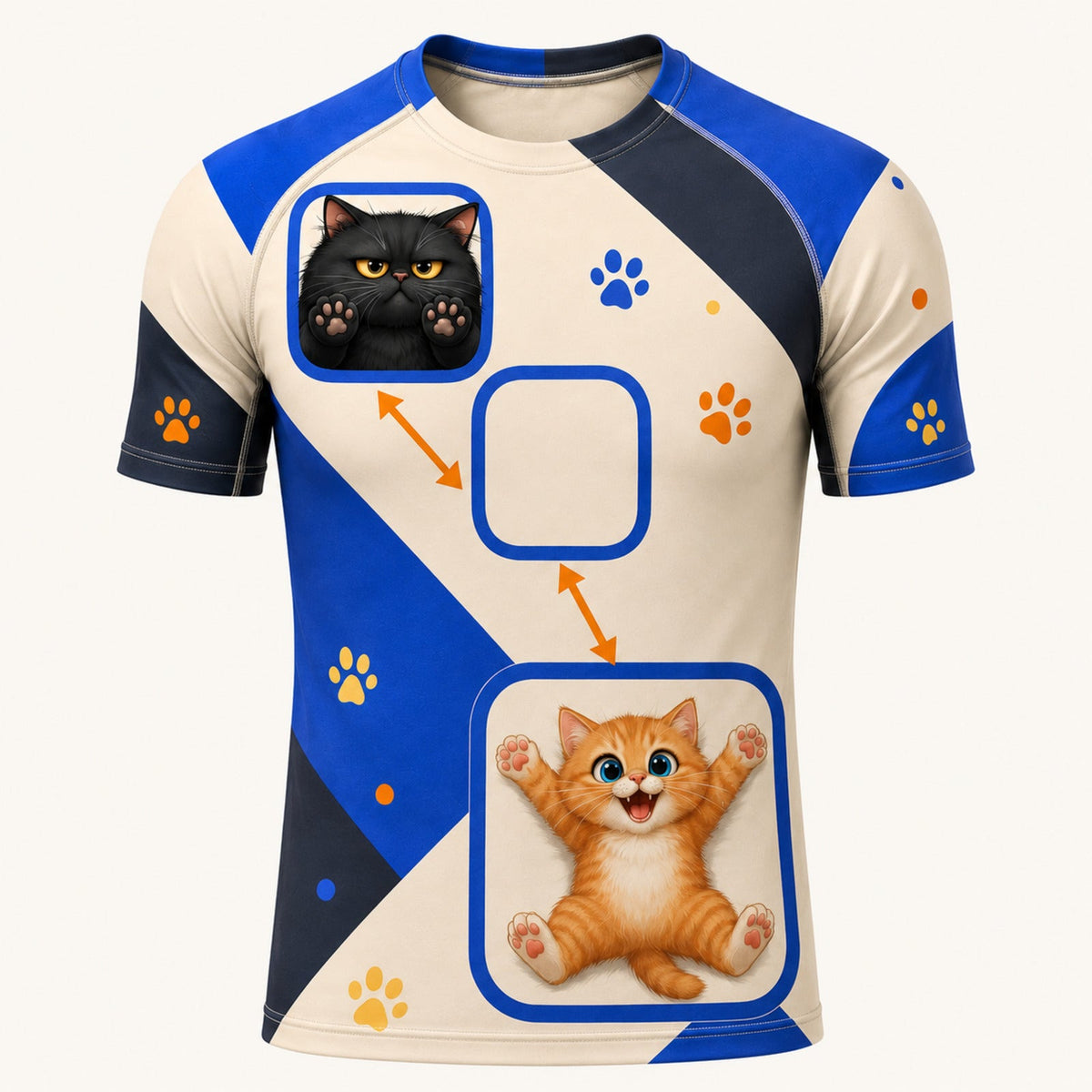 Box Size Exchange Short-Sleeve Compression Shirt single front view — The Fluffy Fam