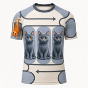 Copy-Paste Cat Error Short-Sleeve Compression Shirt single front view — The Fluffy Fam