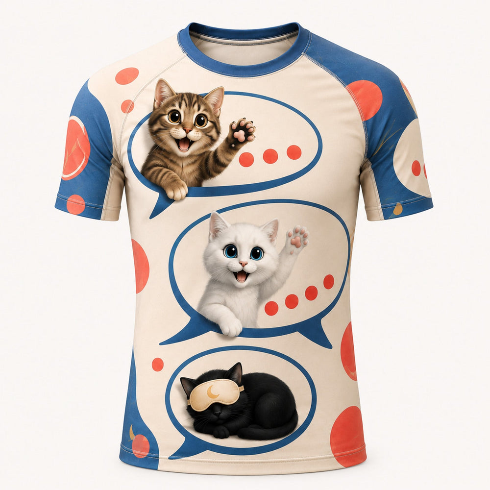 Group Chat No Reply Short-Sleeve Compression Shirt single front view — The Fluffy Fam