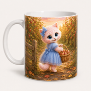 Autumn Basket Relay ceramic mug, representative visualization of inferred reverse three-quarter view