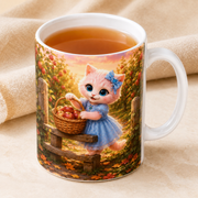 Autumn Basket Relay ceramic mug rim, glossy glaze and amber hot drink detail