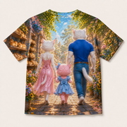 Bakery Shortcut Bundle — All-Over Print T-Shirt — inferred back view from approved front artwork — The Fluffy Fam