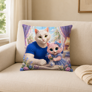 Representative Bedside Flower Vase Cover plus polyester insert throw pillow on a neutral sofa; room decor not included