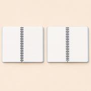 Representative lined and dot-grid Black Kitten Quiet Thoughts notebook paper comparison; options sold individually