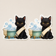 Bubble Bath Lifeguard die-cut sticker, representative matte and glossy finish comparison; options sold individually