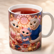 Representative visualization of Candlelit Tea Pour ceramic mug rim, glaze and berry tea detail