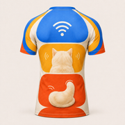 Cat Stack Status Light Short-Sleeve Compression Shirt — inferred back view — The Fluffy Fam