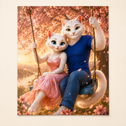 Cherry-Tree Swing Arc unframed premium matte paper art print shown flat with all paper edges visible