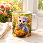 Representative visualization of Chrysanthemum Harvest ceramic mug in a bright garden-window lifestyle scene