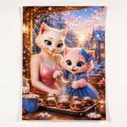 Cocoa Bun Snowfall unframed art print on premium matte paper — product visualization