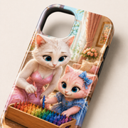 Crayon Box Sort tough phone case camera cutout, raised lip, edge and protected button detail; representative product visualization, camera cutout varies by selected model