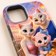 Crescent Roll Peek tough phone case camera cutout, raised lip, edge and protected button detail; representative product visualization, camera cutout varies by selected model