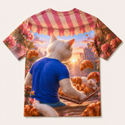 Croissant Canopy Catch — All-Over Print T-Shirt — representative standalone rear view