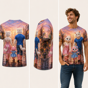 Crosswalk Puddle Tiptoe inferred back, three-quarter side and adult model views — The Fluffy Fam
